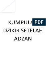 Kumpulan Dzikir Setelah Adzan