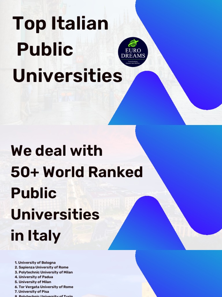 World Ranked Public Universities in Italy 20222023 PDF