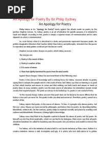 An Apology For Poetry by Sir Philip Sydney