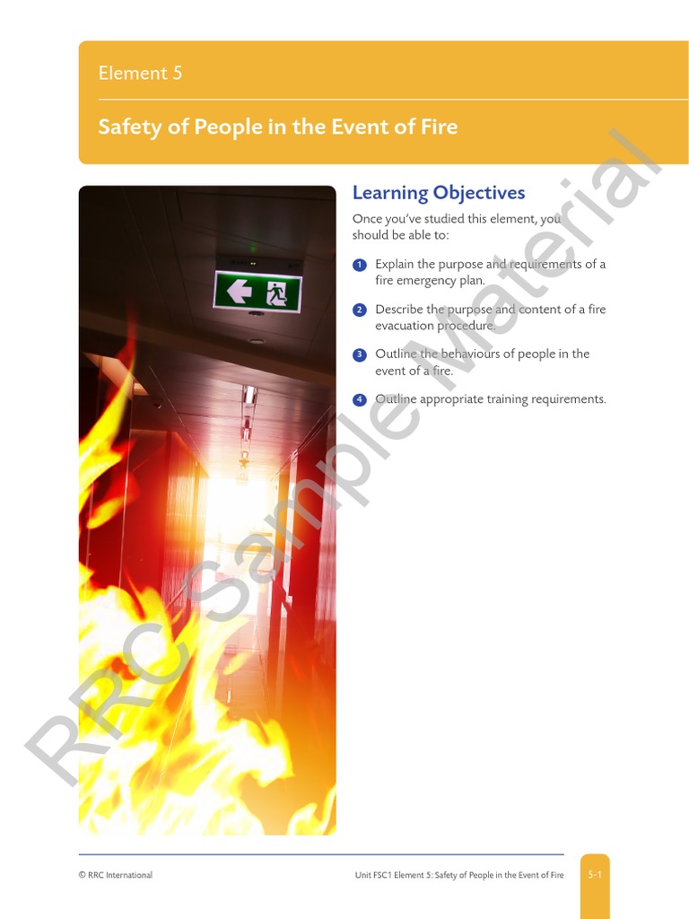 Unit 5.1 Safety of People in The Event of Fire | Download Free PDF ...
