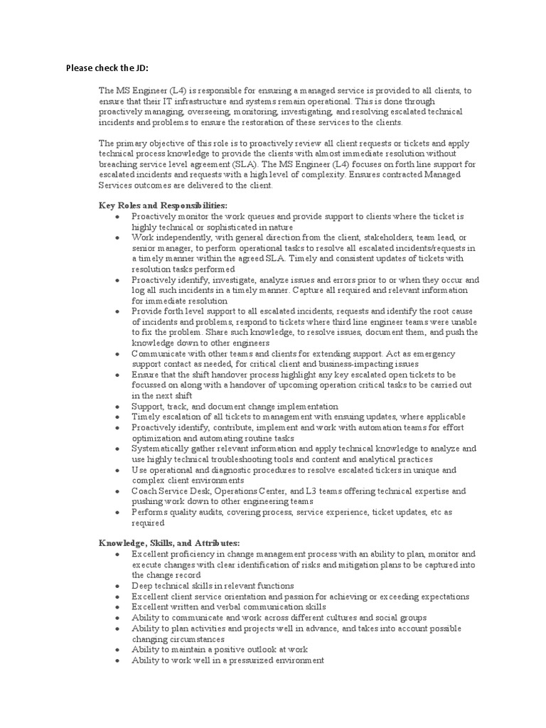 L4, Kochi PDF Computer Network Service Level Agreement