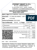 Internet Smart E.I.R.L.: Nom y Ape: Dirección: Dni: Fecha de Emisión: Tipo de Moneda: C. Pago