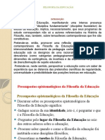 Filosofia da Educação: pressupostos epistemológicos