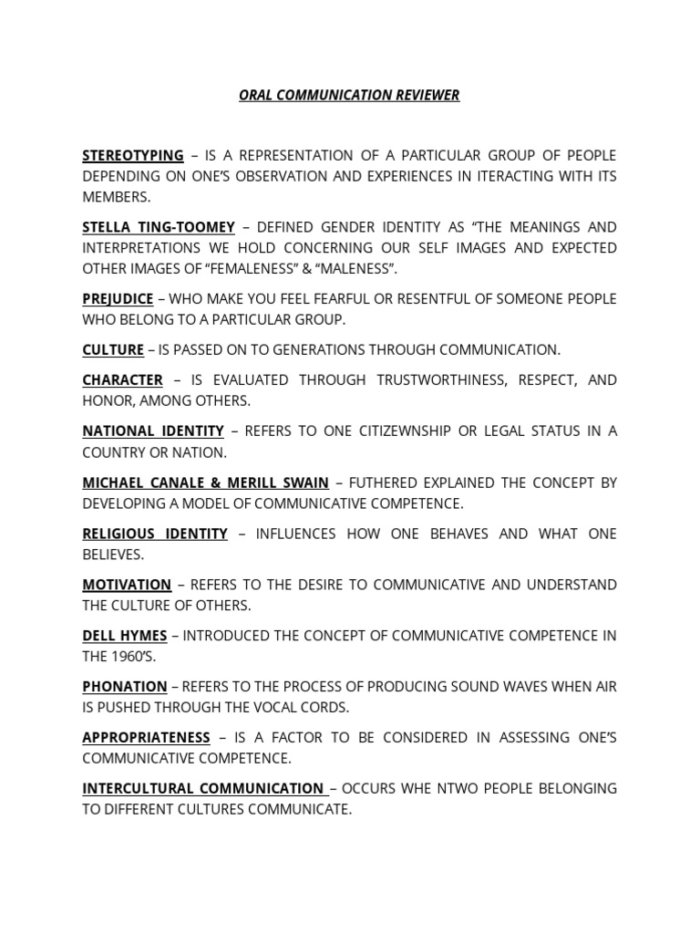Oral Communication and Cultural Identity | PDF | Politics | Social Science
