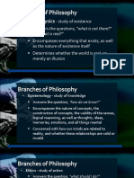 Branches and Origin of Philosophy
