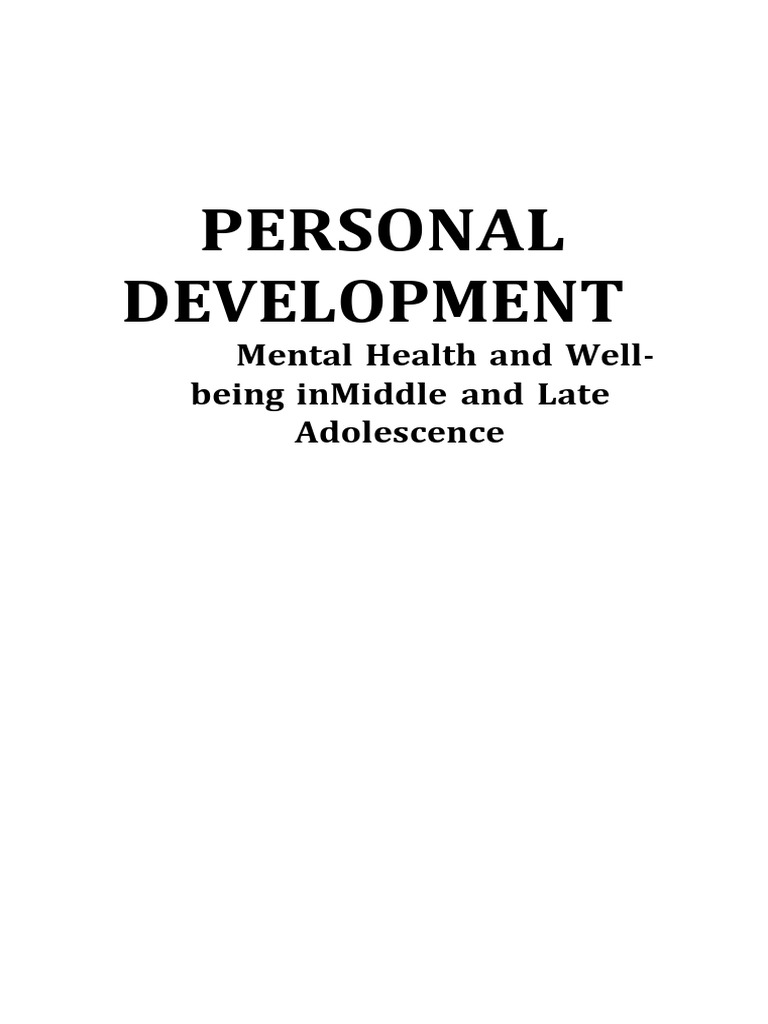 Mental Health and Well Being in Middle and Late Adolescence | PDF ...