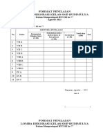 Format Penilaian Lomba Dekorasi Kelas Siang