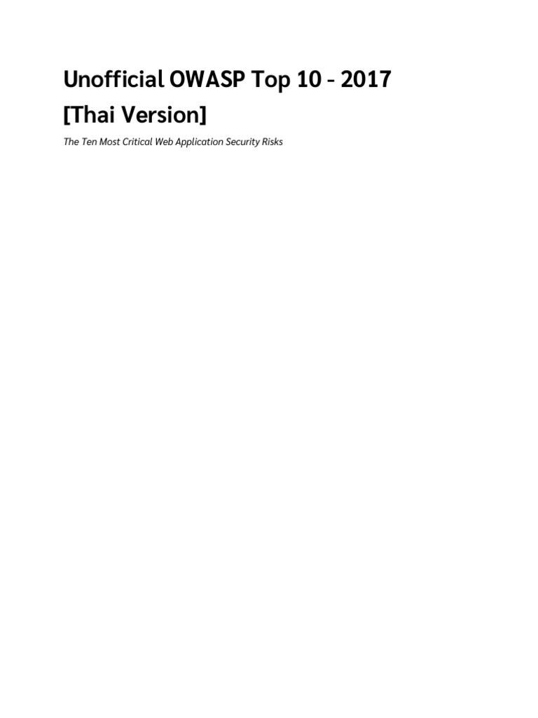 OWASP Top 10 2017 | PDF