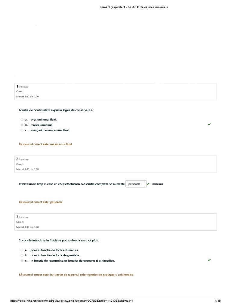 Test FIZICA - 1 Unitbv | PDF