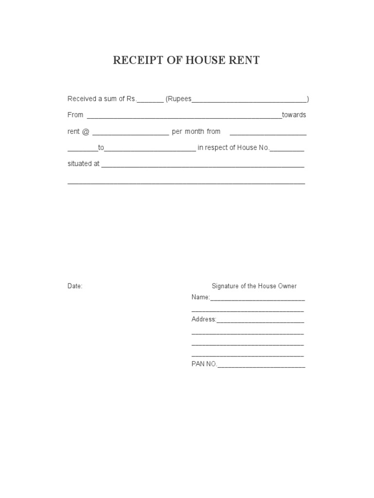 Rent Format PDF