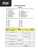 FORMULEO INORGÁNICO I (Ejercicios)