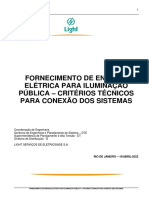 Critérios técnicos para conexão de iluminação pública