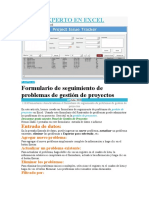 Formulario de Seguimiento de Problemas de Gestión de Proyectos