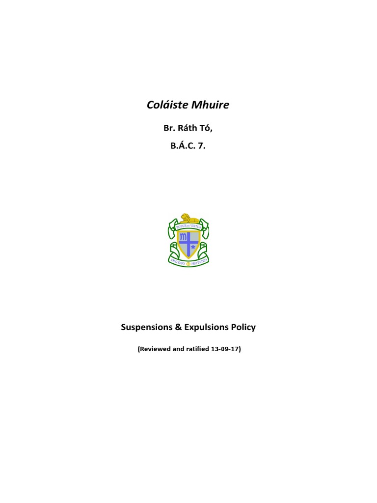 Suspensions Expulsions Policy PDF Discrimination Government