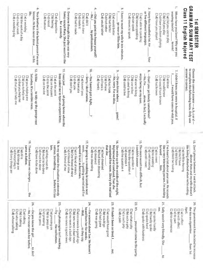 11 Anh Multiple-Choice English Test - B2 | PDF