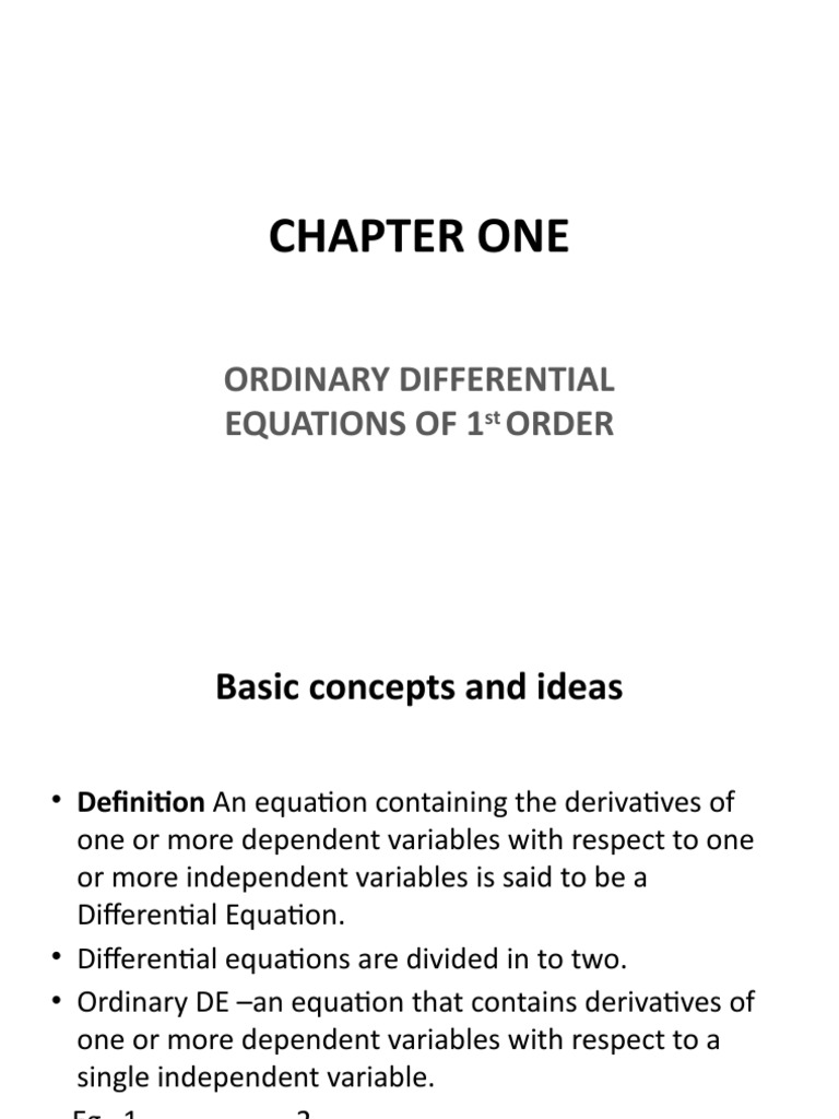 First Order Ordinary Differential Equations | PDF | Ordinary ...