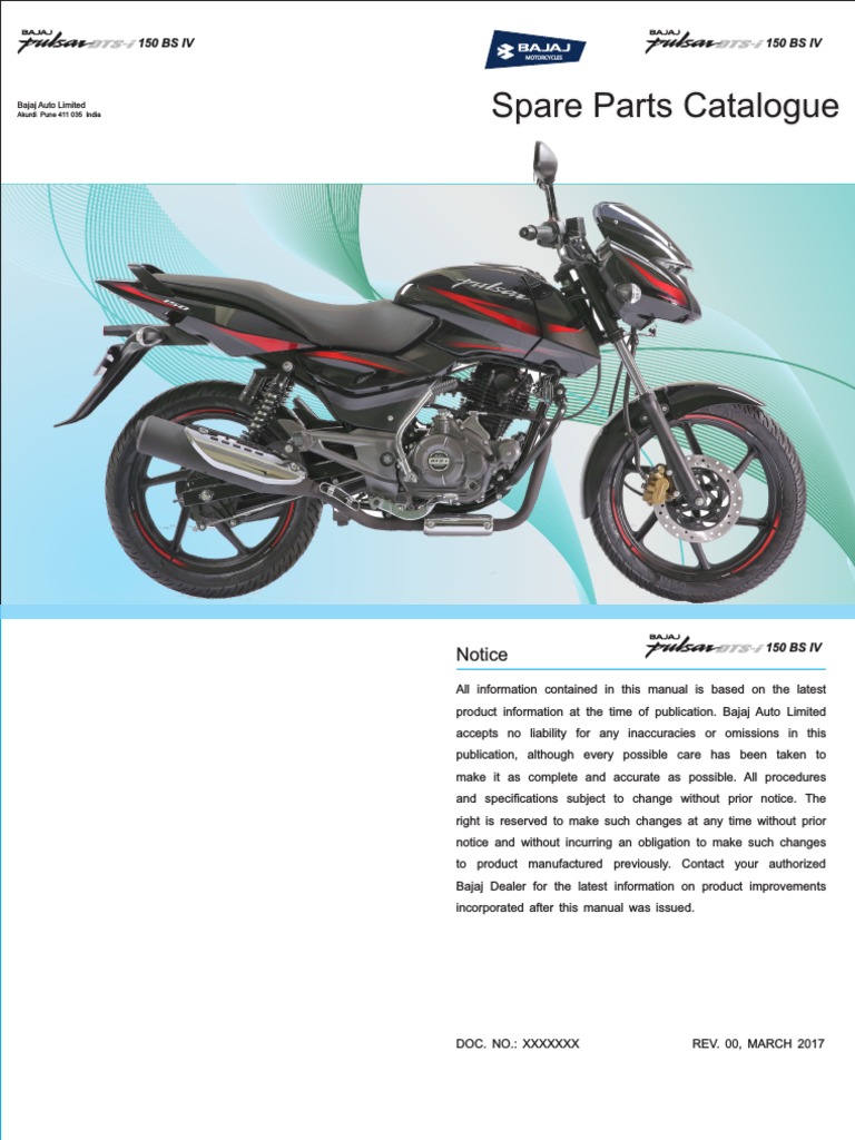 Pulsar 150 2018 PDF Axle Motor Vehicle