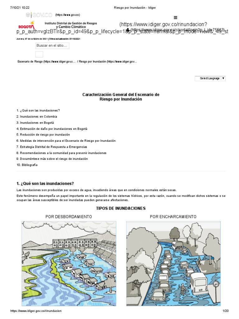 Riesgo Por Inundación - Idiger | PDF | Inundar | Cuenca de drenaje