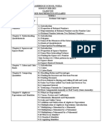 Class VIII Mathematics Revised Syllabus 2020 21