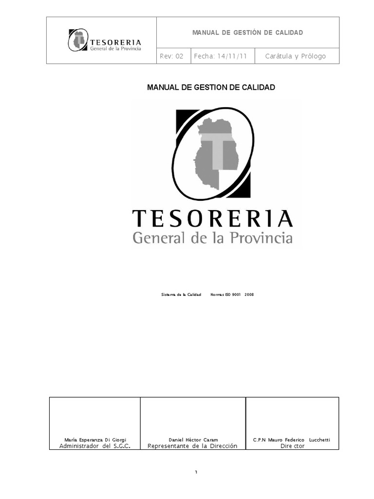 Manual de Gestión de Calidad ISO 9001 | PDF | Sistema de manejo de ...