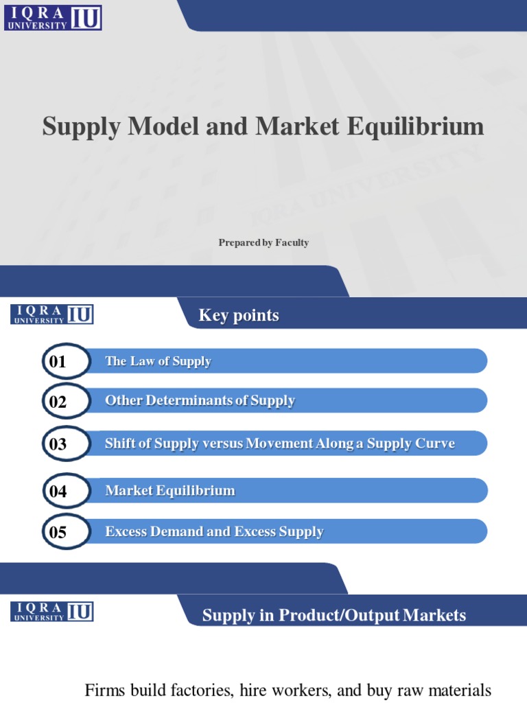 Supply Model and Market Equilibrium An Analysis of the Key