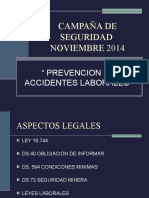 Campaña de Seguridad Mes Noviembre 2014 Prev de Accidentes Laborales