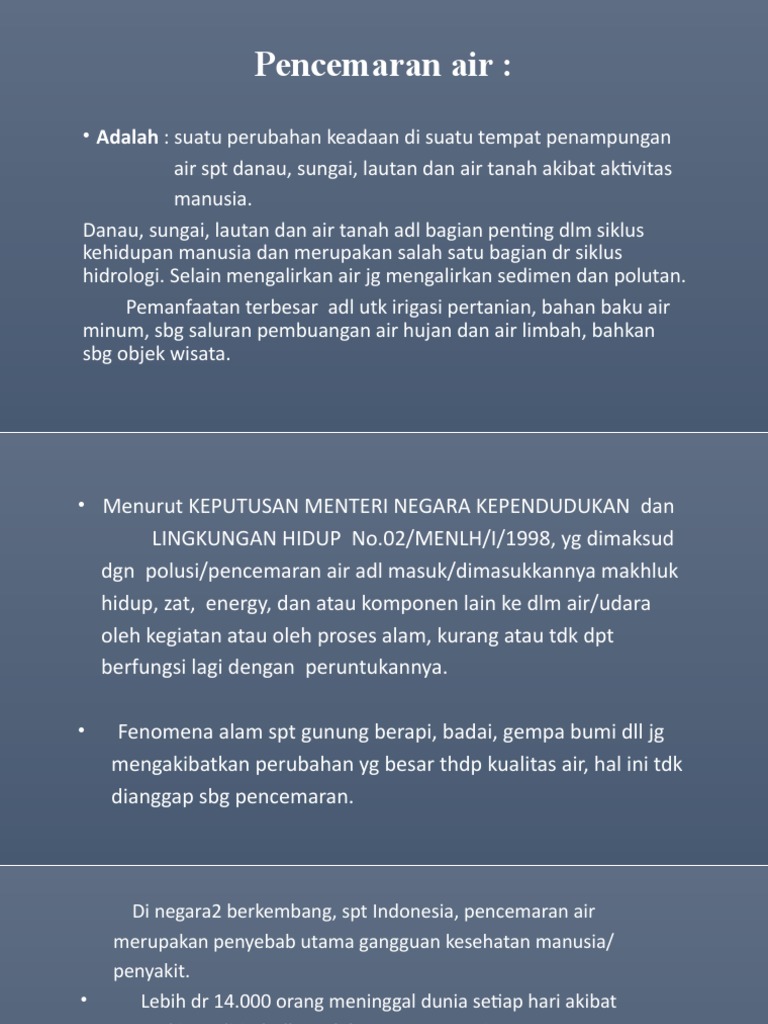 Dampak dan Solusi Pencemaran Air | PDF | Sains & Matematika