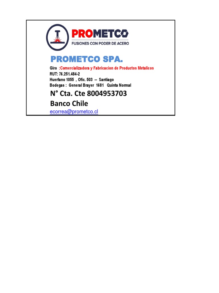 Prometco SPA: Comercializadora Metalúrgica | PDF
