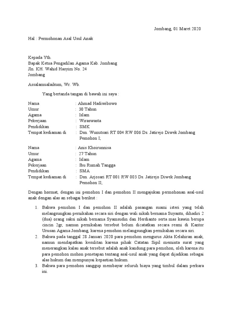 Surat Asal Usul Anak 2 Pdf