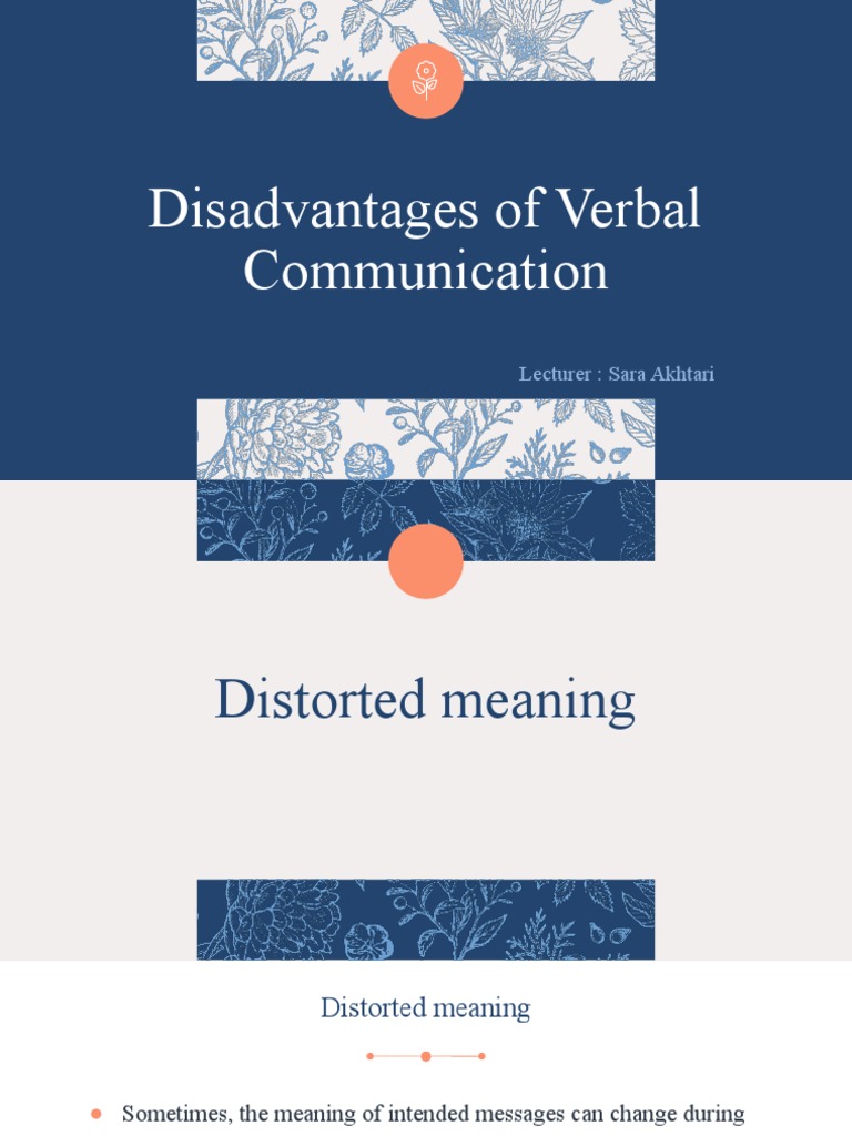 Explain Advantages And Disadvantages Of Verbal Communication Class 10