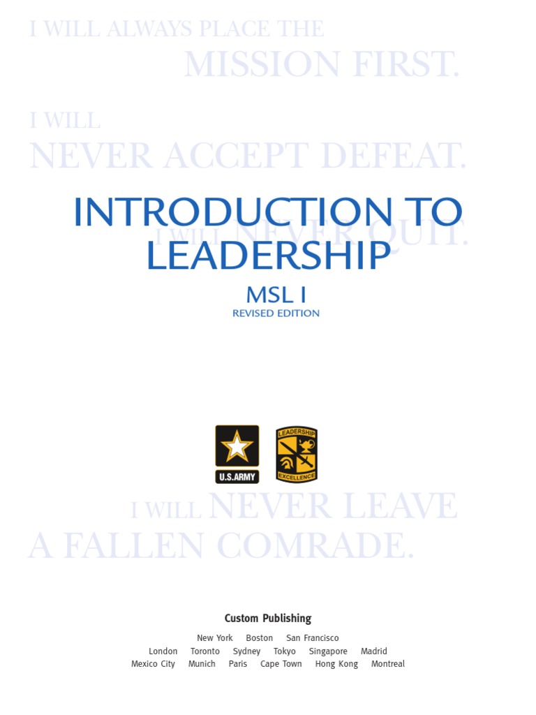 Msl 101 L01 Contents Pdf Leadership Physical Fitness