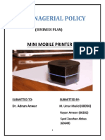 Managerial Policy for Mini Mobile Printer Business