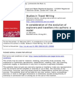 Studies in Travel Writing: To Cite This Article: I.S. Maclaren (2011) : in Consideration of The Evolution of Explorers and