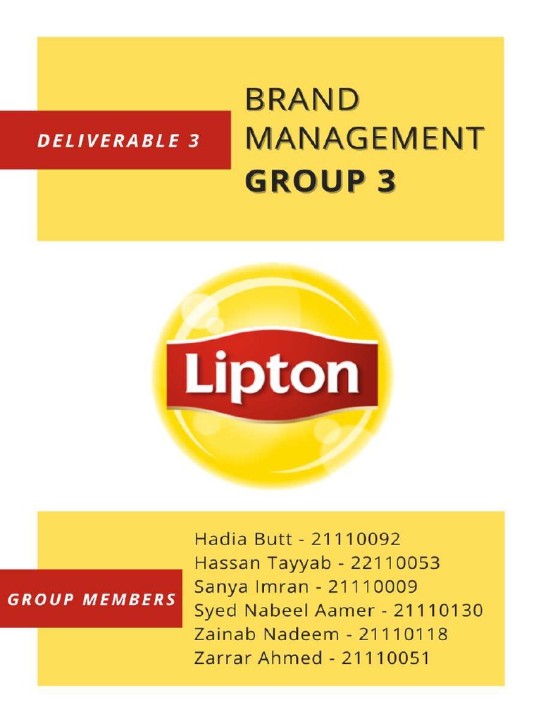 Lipton Brand Management PDF Brand Tea