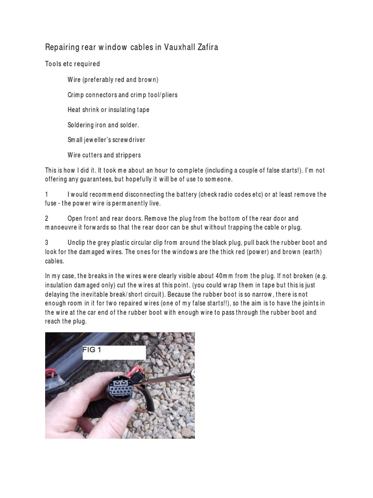 Zafira Rear Door Wires | PDF | Electrical Connector | Building Engineering
