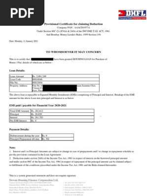 home loan receipt