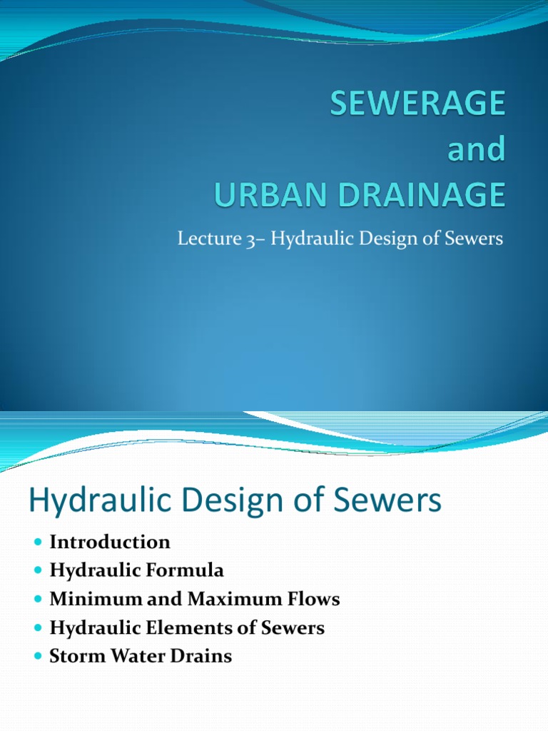 Hydraulic Design of Circular Sewers | PDF | Sanitary Sewer | Sewage