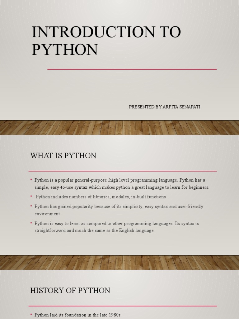 Introduction To Python PDF