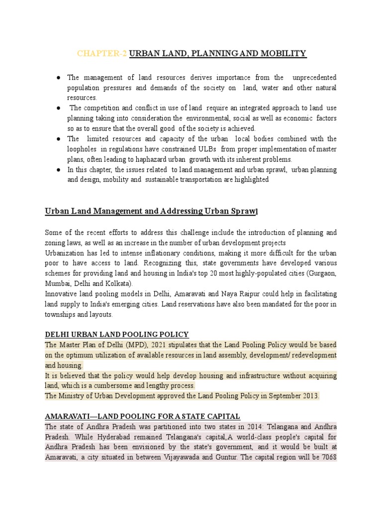 Urban Land Planning & Mobility | PDF | Transport | City