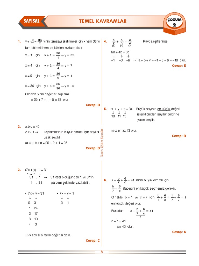 Temel Kavramlar Test-2 | PDF