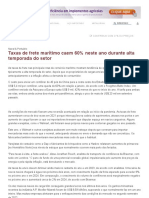 Taxas de frete marítimo caem