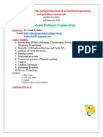Petroleum Refinery Engineering-Syllabus