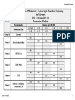 FYP - I (Session - 2019-2023) Presentaton Schedule