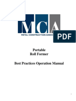 MCA Portable Rollformer Best Practices Manual - 2012