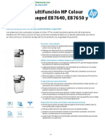 Caracteristicas Impresora HP Color Laserjet Managed E876