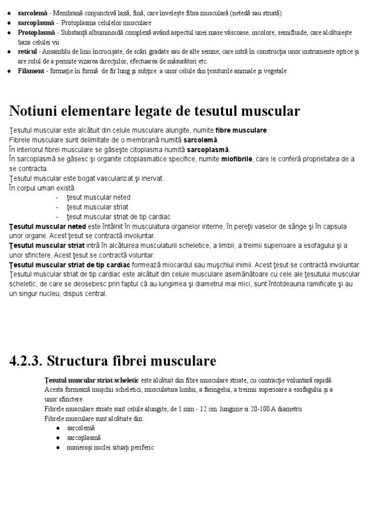 Structura Fibrei Musculare | PDF
