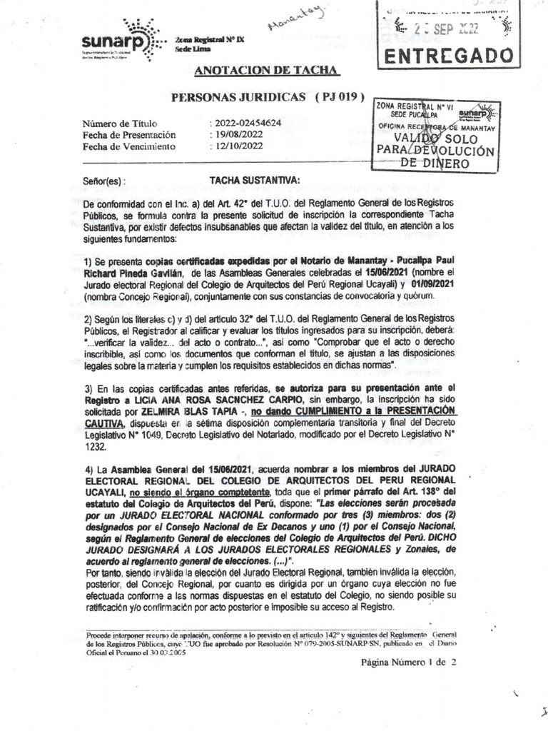 Anotación de Tacha Sunarp PDF