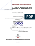 Metodologia para o controlo geoambiental da bacia de contenção de rejeitados da sociedade mineira de Catoca