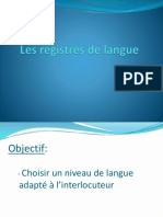 Registres de Langue