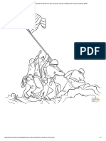 Dibujo de Alzando La Bandera en Iwo Jima para Colorear - Dibujos para Colorear Imprimir Gratis